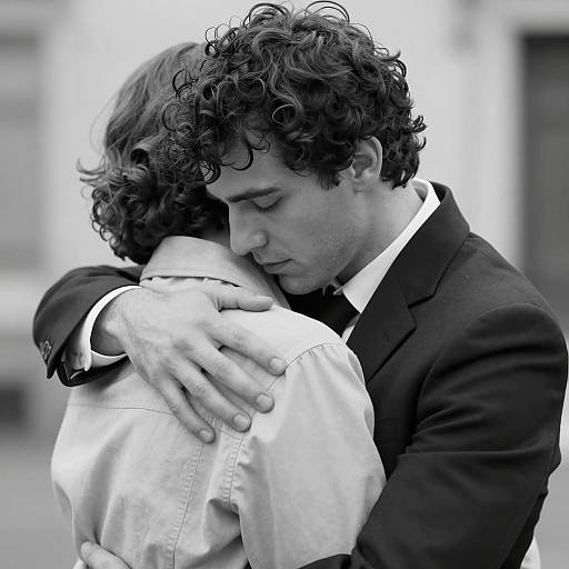 Intimate Embrace in Black-and-White