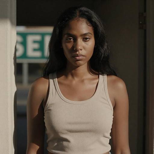 Contemplative Portrait in Shadowed Doorway