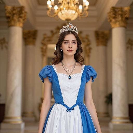 Regal Woman in Ornate Room