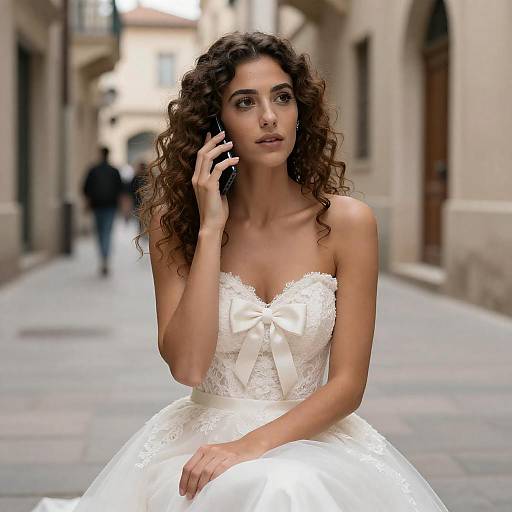 Bridal Moment in a Stone Alleyway