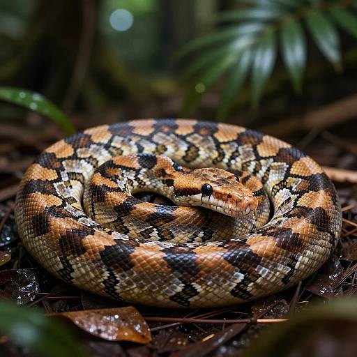 Red-Tailed Boa Jungle Portrait