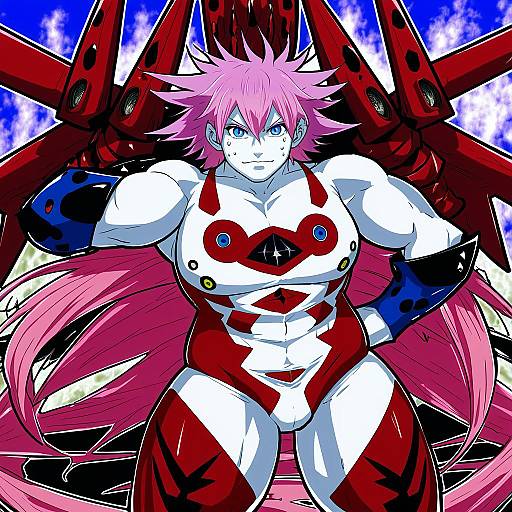 Illustration of Darry adai, tengen toppa gurren lagann in the style of Aster crowley