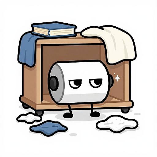 Shy Cartoon Lint Roller in Cozy Reading Nook