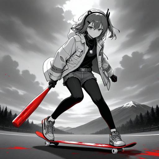 Intense Solo Figure in Monochrome Scene