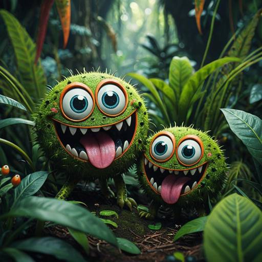 Whimsical Jungle Creatures in Vibrant Art