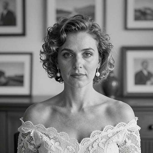 Elegant Black and White Portrait of Woman