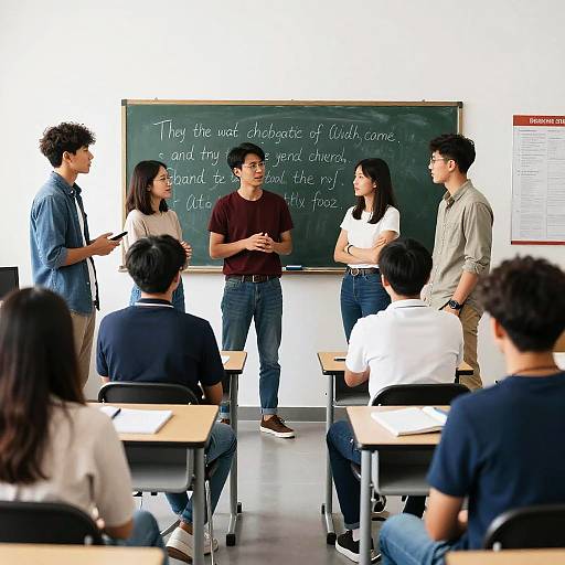 Young Adults Classroom Group Discussion