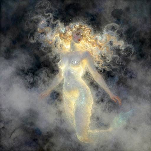 Luminous Siren in Misty Glow