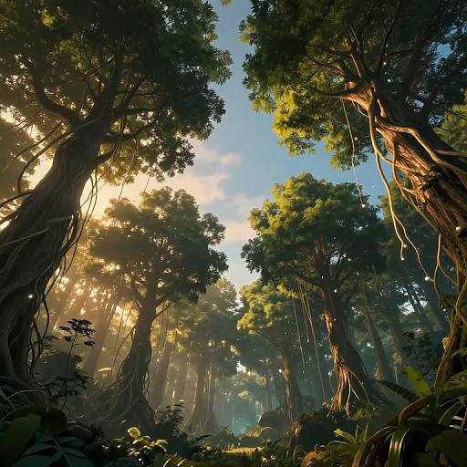 Mystical Upside-Down Forest at Dusk