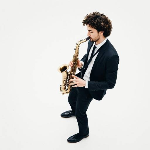 Dynamic Jazz Saxophonist from Above