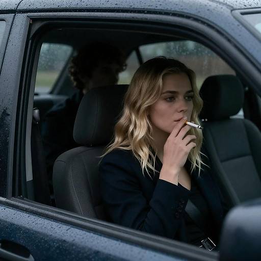 Rainy Night: Tense Car Interior