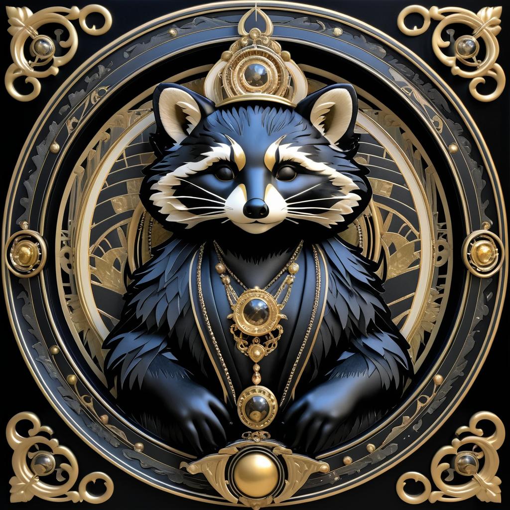 Vintage Vaudeville Raccoon Art in 3D