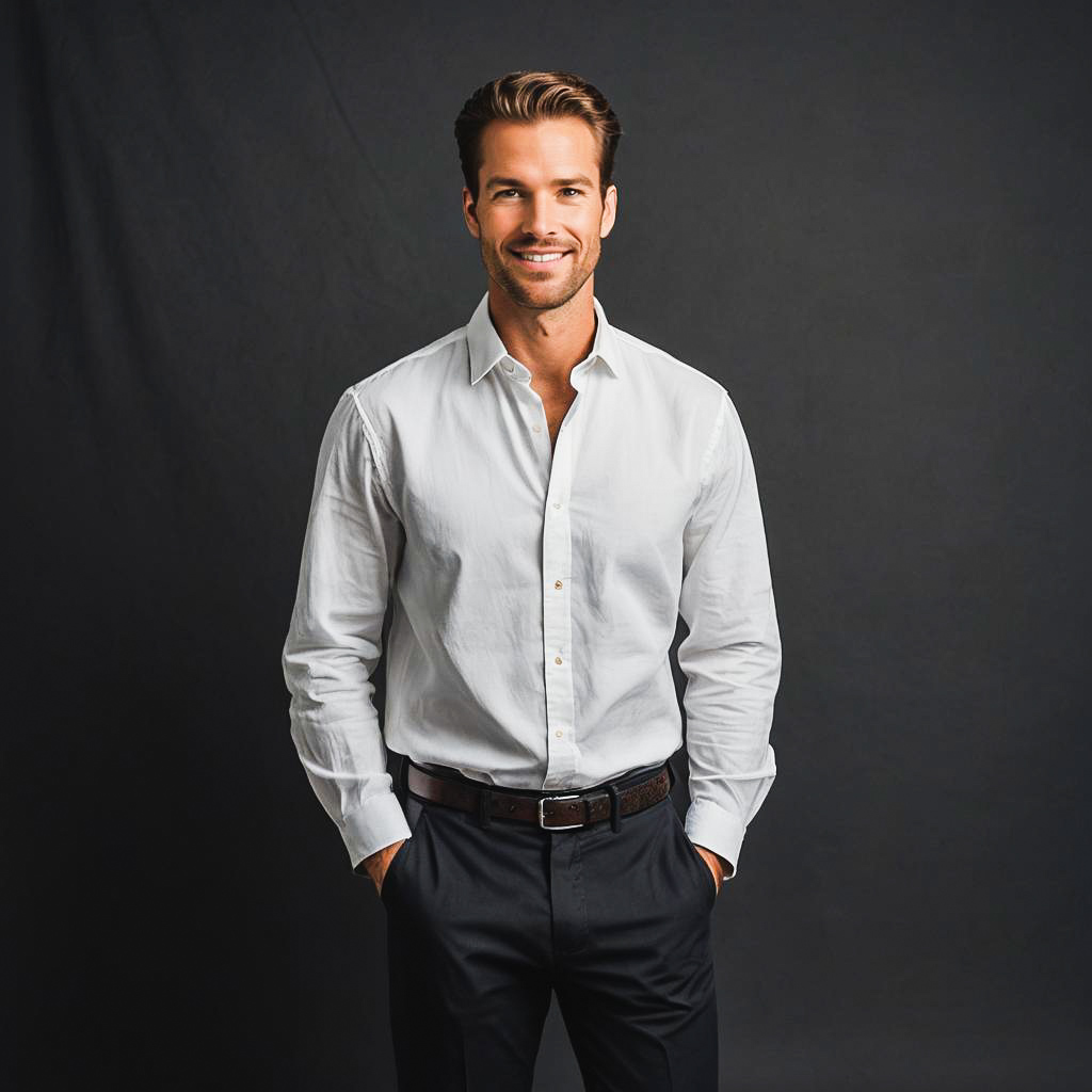 Elegant Man's Full-Body Studio Portrait