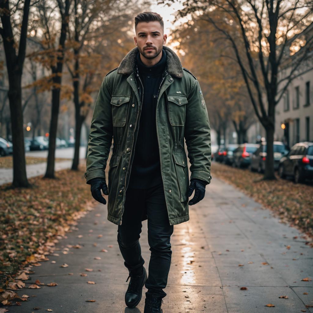 Winter Style: Average Man with Bokeh