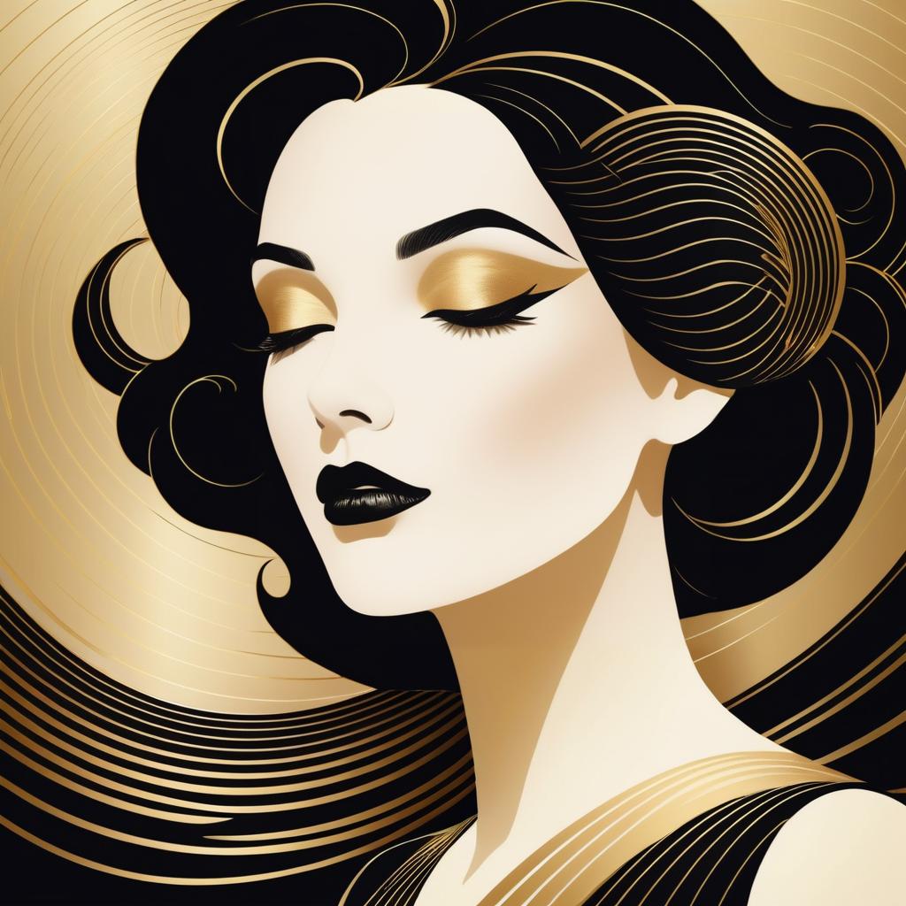 Elegant Minimalist Art Deco Portrait