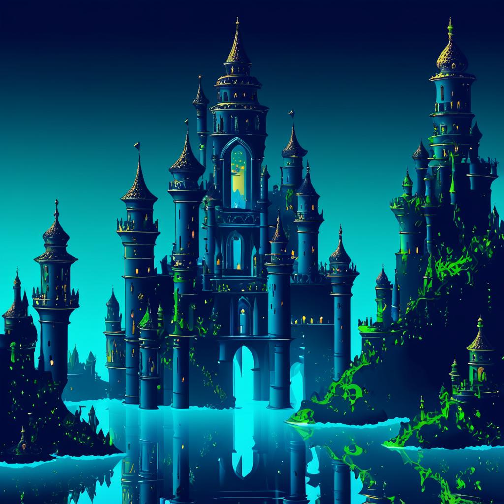 Whimsical Underwater Castles in MSPaint