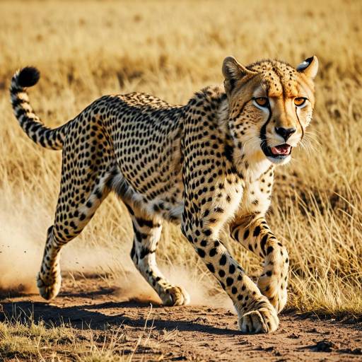Cheetah Sprinting on Savannah