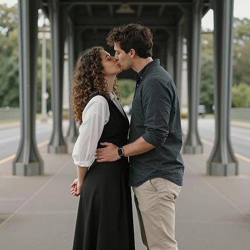 Romantic Moment Under the Bridge