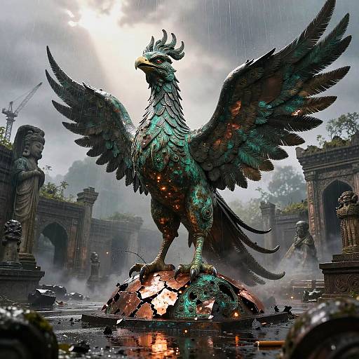 Ancient Bronze Phoenix of Ashen Ruins
