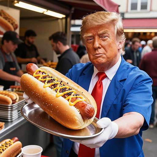 Trump Hot Dog Vendor Caricature