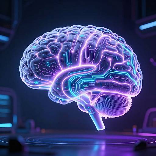 Glowing Neural Network AI Core