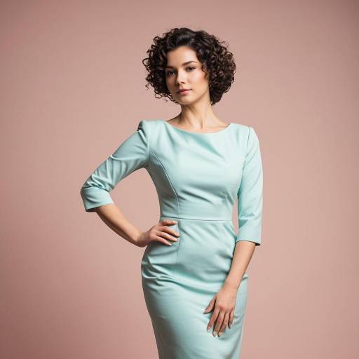 Elegant Woman in Pastel Fitted Dress