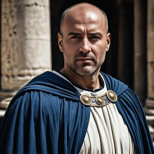 Roman Centurion in Dark Blue Cloak