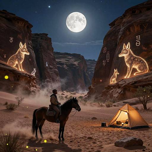 Mythical Twilight Canyon Nightscape