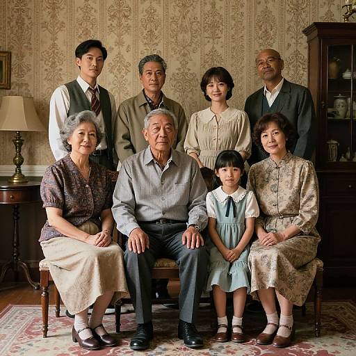 Vintage Family Portraits in Parlor