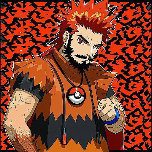 Illustration of Alder (pokemon), pokemon in the style of Ld (luna dial398)