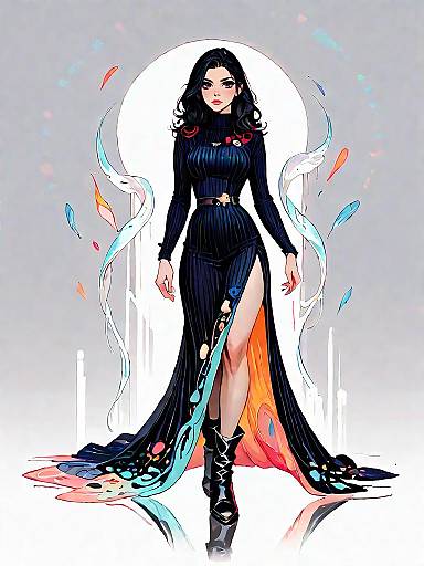 Contemporary Woman in Burgundy Midi Dress