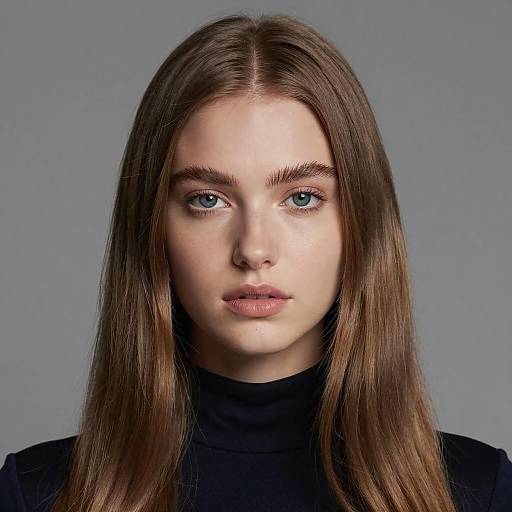 Portrait of Young Woman with Long Hair