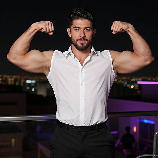 Handsome Muscular Latino Man Night