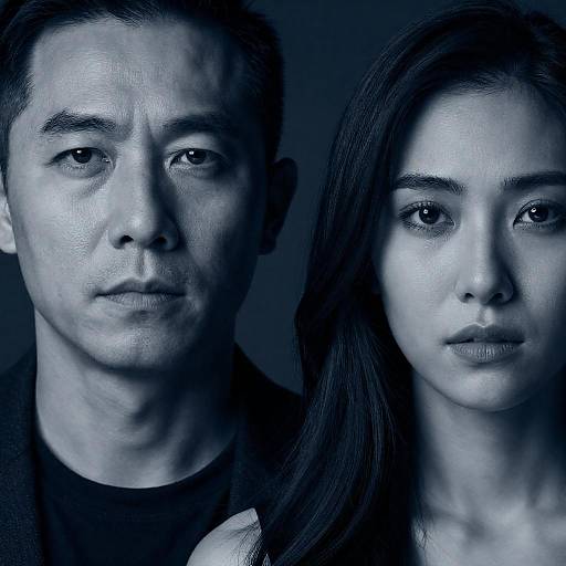 Blue Monochrome Portrait of a Couple