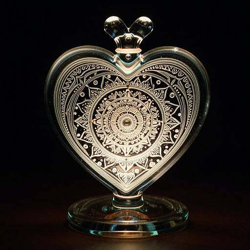 Hyper-Realistic Glass Heart Mandala