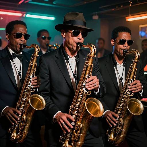 Dynamic Jazz Band in Seedy Nightclub