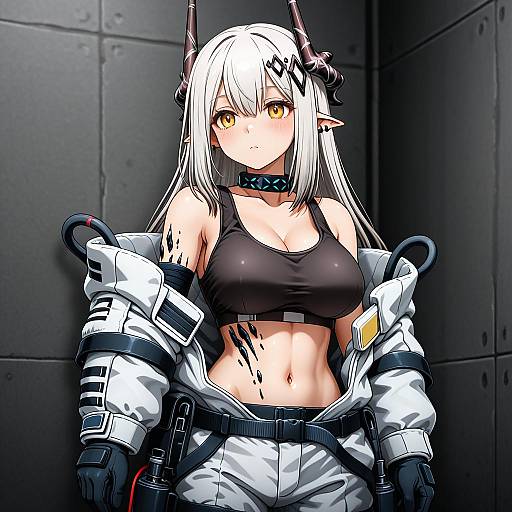 Illustration of Mudrock (elite ii) (arknights), arknights in the style of Rakurakutei ramen