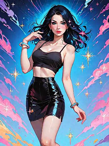 Glamorous Woman in Sequined Outfit