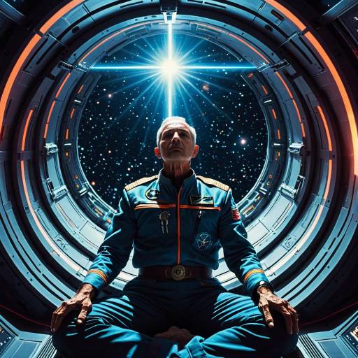 Starship Captain Meditating in Space