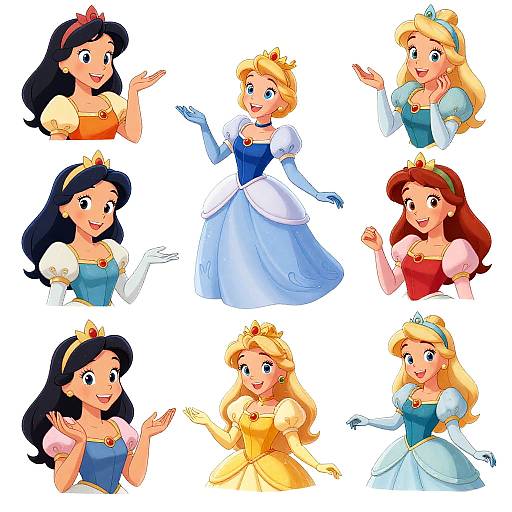 Cheerful Disney Princess Character Sheet