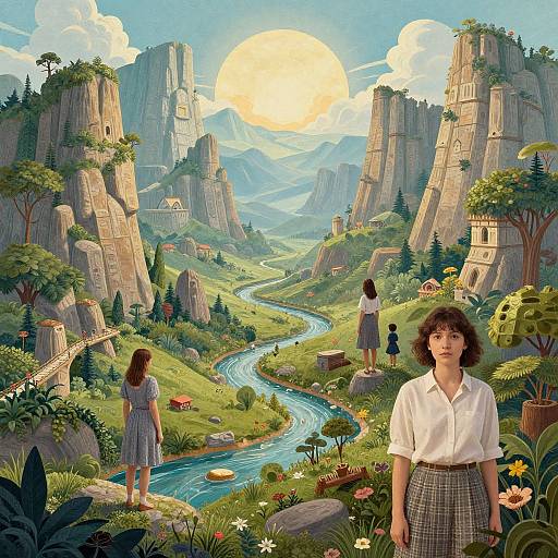 Fantasy Landscapes with Realistic Figures