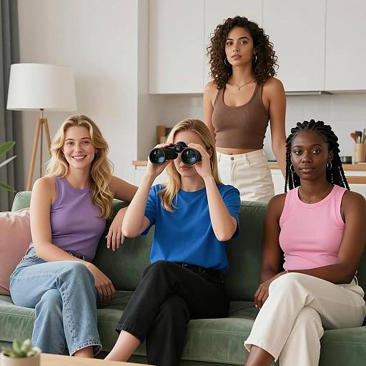 Social Gathering in a Modern Living Room