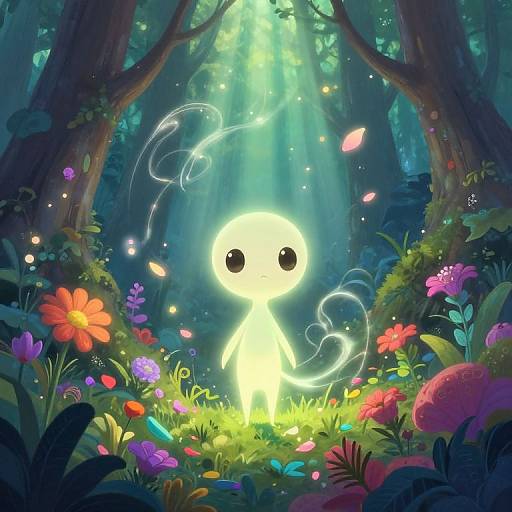 Glowing Spirit in Mystical Forest