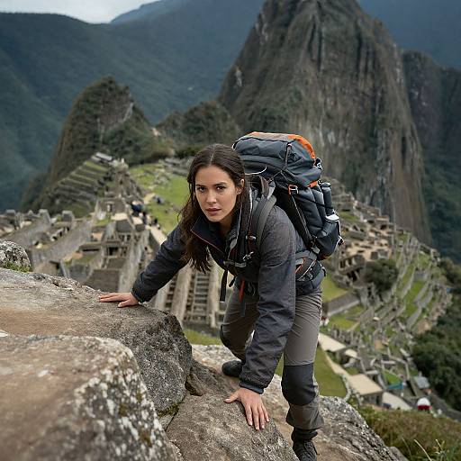 Epic Explorer Woman on Machu Picchu Climb