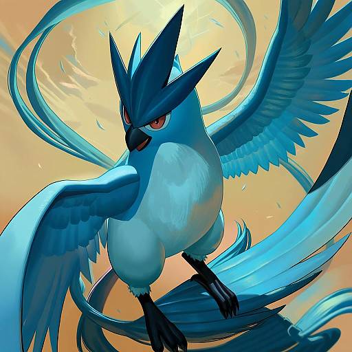 Illustration of Articuno, pokemon in the style of Lasterk
