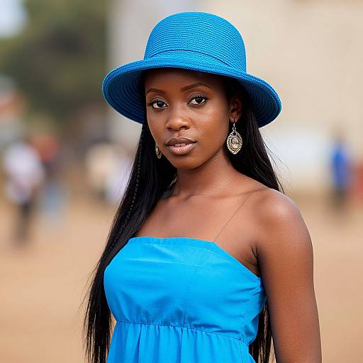 Realistic Dark-Skinned Woman in Boubou