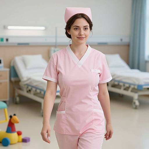 Candid Nurse in Pediatric Ward