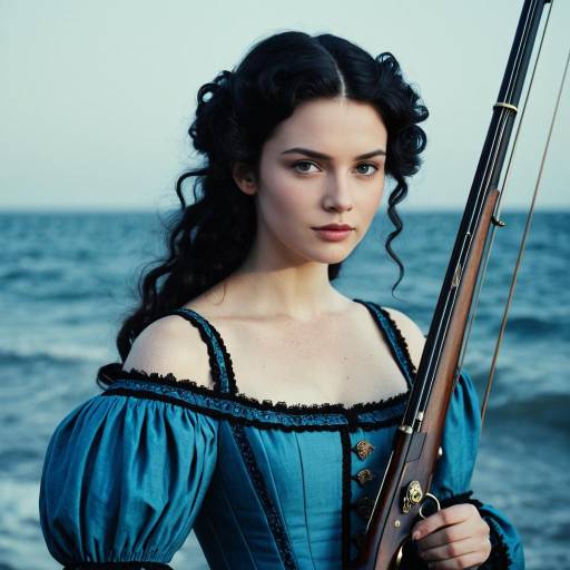 Elegant Young Woman in Historical Attire