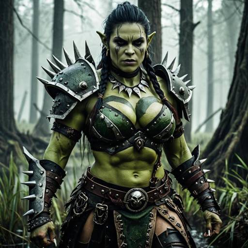 Fierce Orc Warrior in Misty Swamp