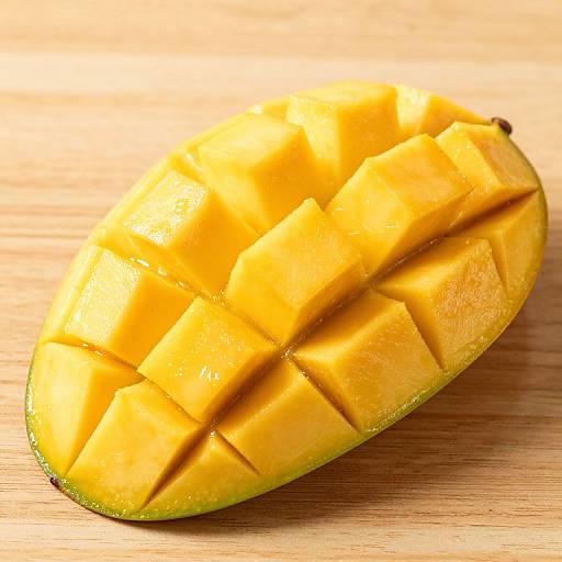 Sliced Mango Half with Cubed Flesh